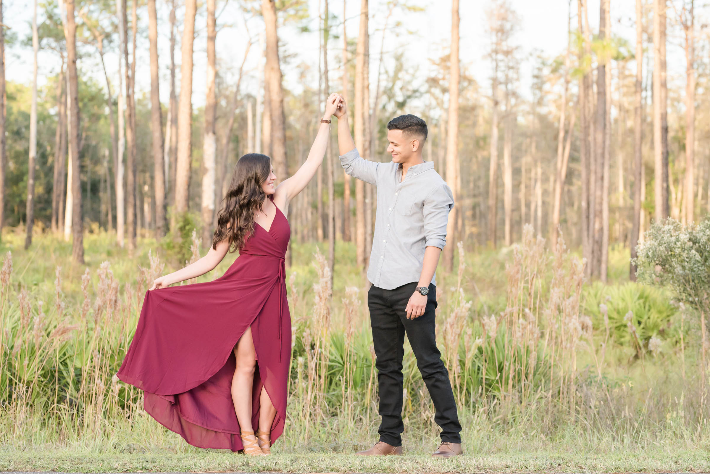 engagement session in the woods